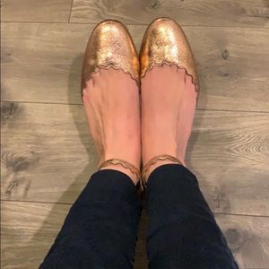Chloe ballet slippers. Rose gold.
